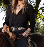 The All Out Turquoise Concho Belt