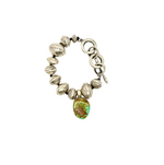 Silver Beaded Turquoise Bracelet