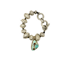 Silver Beaded Turquoise Bracelet