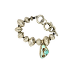 Silver Beaded Turquoise Bracelet
