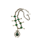 45 Carat Broken Arrow Turquoise Squash Blossom Necklace