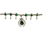 45 Carat Broken Arrow Turquoise Squash Blossom Necklace