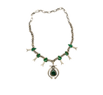 45 Carat Broken Arrow Turquoise Squash Blossom Necklace