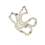 Nine Diamond Bead Pearl Necklace