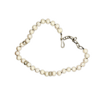 Nine Diamond Bead Pearl Necklace