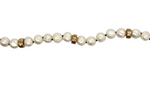 Nine Diamond Bead Pearl Necklace