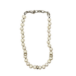 Nine Diamond Bead Pearl Necklace