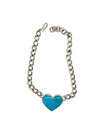 90ct Kingman Turquoise Heart Isabel Chain Necklace