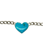 90ct Kingman Turquoise Heart Isabel Chain Necklace