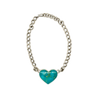 110ct Kingman Turquoise Heart Isabel Chain Necklace