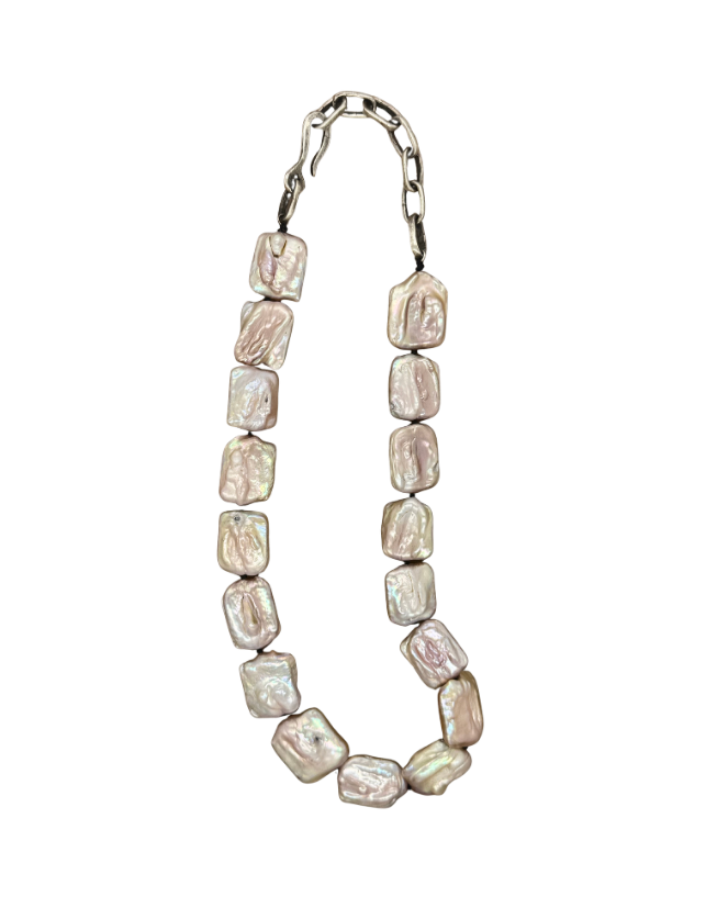 Baroque Blush Square Pearl Necklace