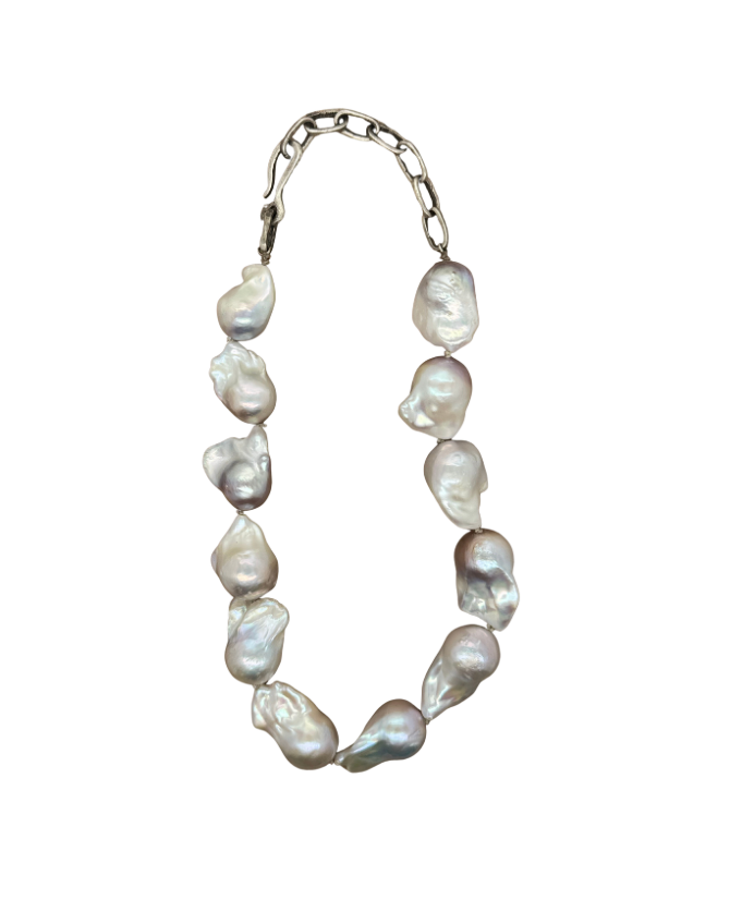 White Baroque Pearl Necklace