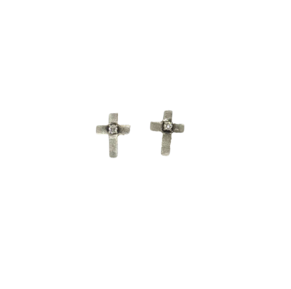 Cross Diamond Stud