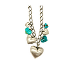 Kingman Turquoise Bubble Heart Isabel Chain Necklace