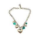 Kingman Turquoise Bubble Heart Isabel Chain Necklace