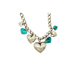 Kingman Turquoise Bubble Heart Isabel Chain Necklace