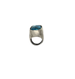 25ct Blue Gem Turquoise Hand Carved Ring