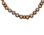 Nine Diamond Bead Pearl Necklace