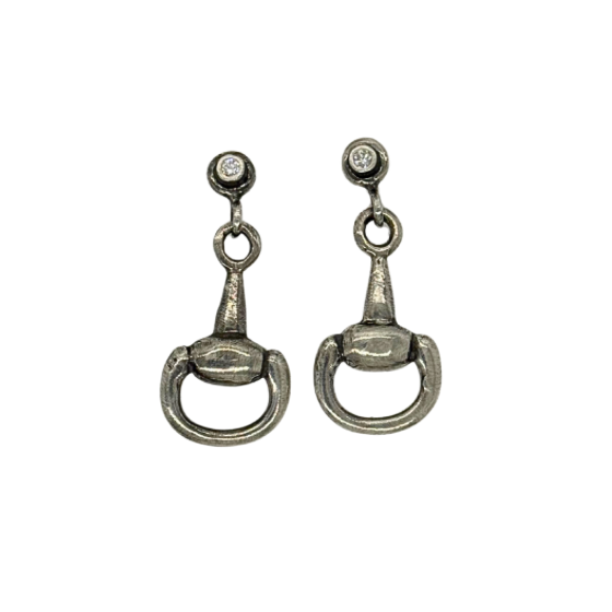 Diamond Snaffle Bit Earring