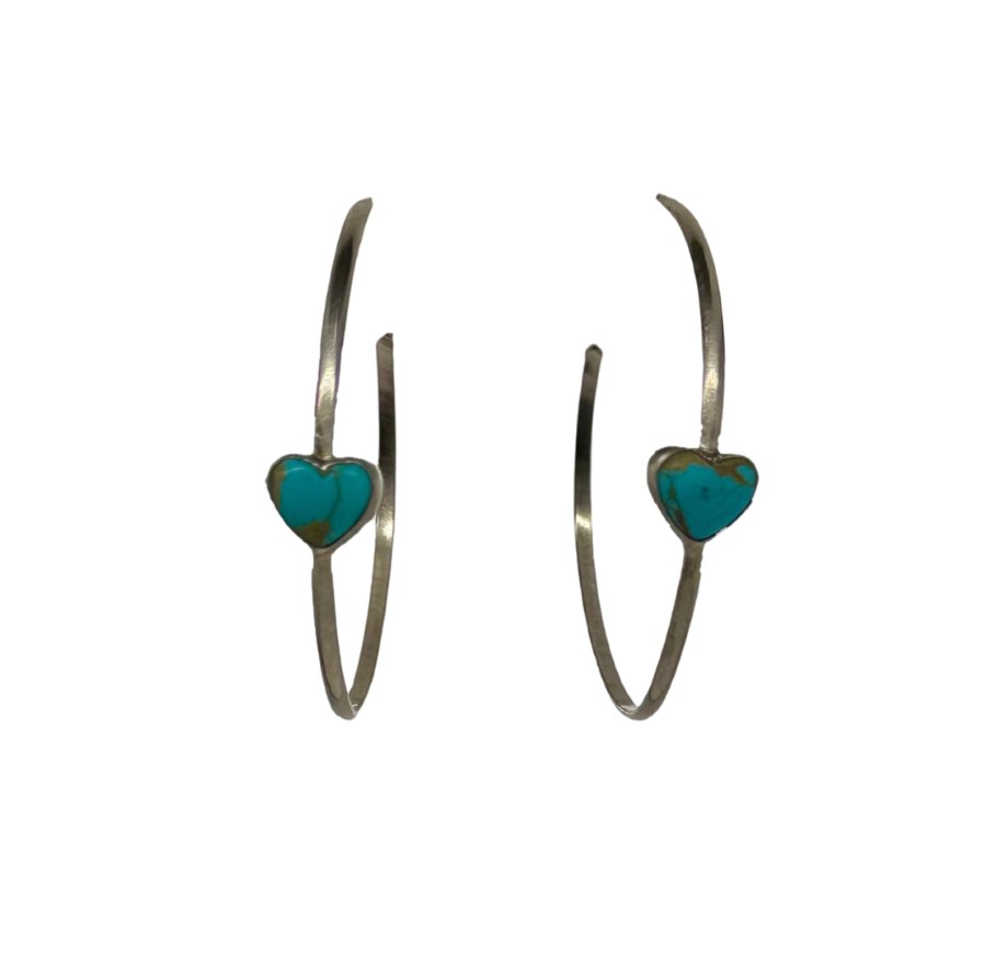 Kingman Heart Ho Hoop Earring
