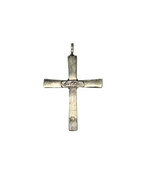 Hammered Turquoise Cross Charm