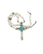 Lady Lancaster Diamond Cross and Pearl Necklace