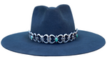 Sonoran Mountain Three Turquoise Concho Hat Band