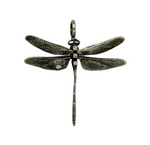 Three Diamond Dragonfly Charm