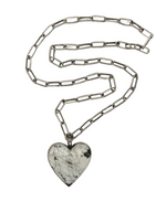 Diamond White Buffalo Heart Melody Necklace