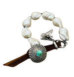 Blue Butterfly Pearl Bracelet