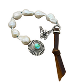 Blue Butterfly Pearl Bracelet