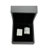 Square Baroque Diamond Pearl Cufflinks