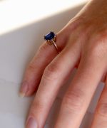 2.05 ct Saphire Emerald Cut 14K Gold Pinky Ring