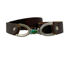 Double U Leather 5ct Turquoise Buckle Hat Band