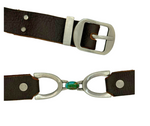 Double U Leather 5ct Turquoise Buckle Hat Band
