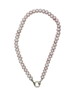 Lavender Button Pearl Charm Necklace