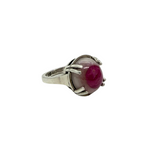 Double Prong Ruby Eye Ring
