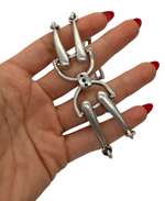 Mens Black Diamond Snaffle Bit Bracelet
