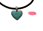 Kingman Heart Turquoise and Leather Necklace