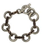 Diamond Mixed Metal Bow Chain Bracelet