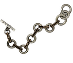 Diamond Mixed Metal Bow Chain Bracelet