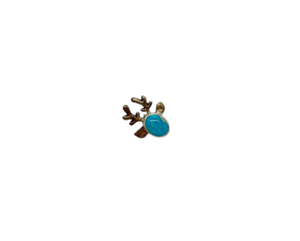 Turquoise Reindeer Hat Pin