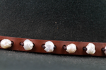 Leather & baroque Pearls Hat Band