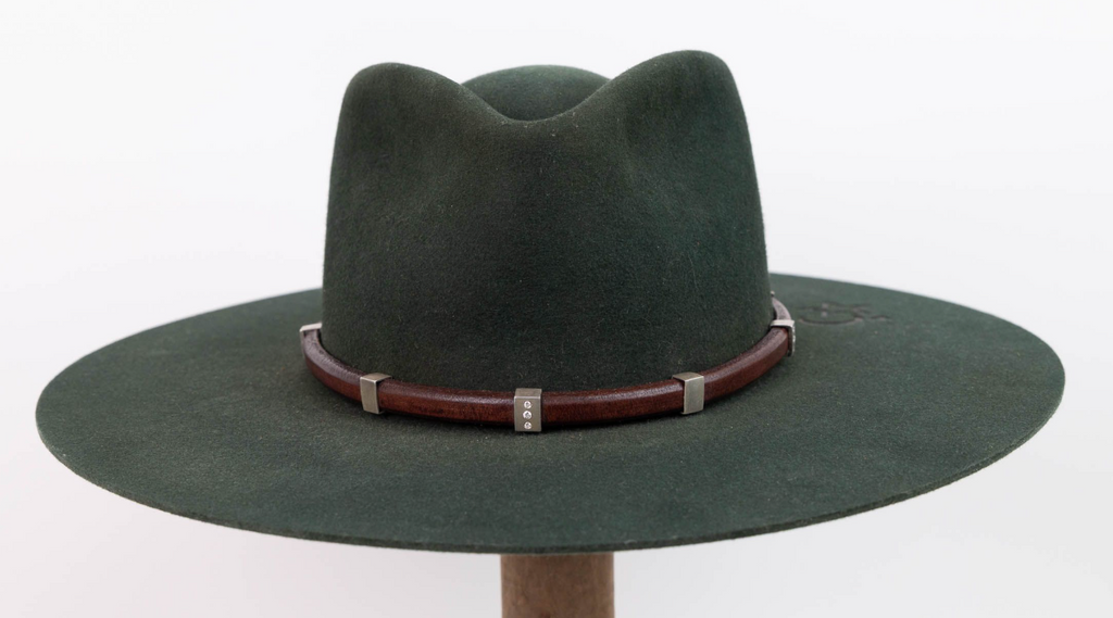 Nine Diamond Leather Hat Band