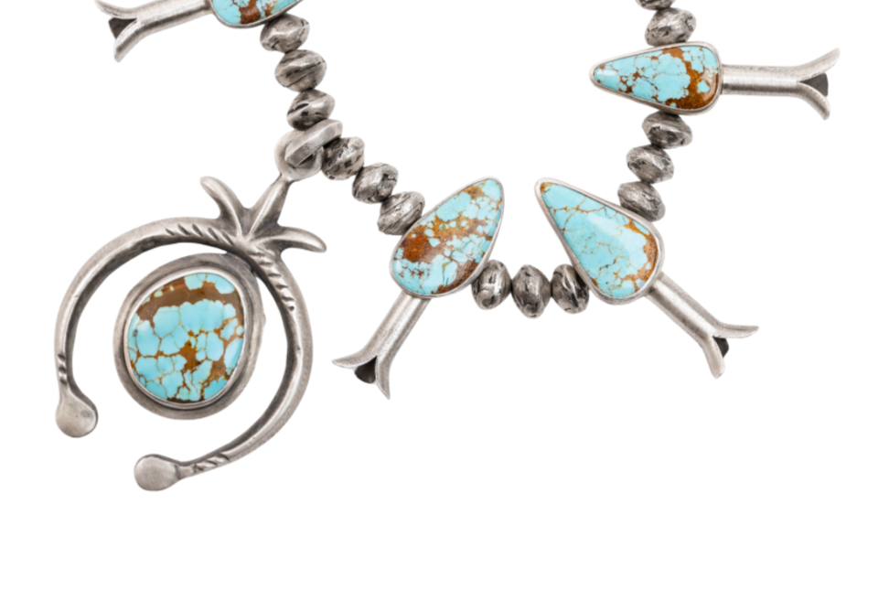 Number 8 Turquoise Naja Squash Blossom Necklace – Love Tokens Jewelry