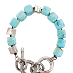 Kingman Cube Turquoise Bracelet