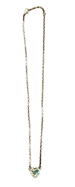 Abalone Pearl Heart Dainty Necklace