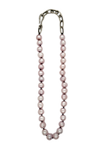Lavender Button Pearl Knotted Necklace