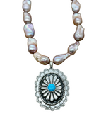 Blush Pearl Sonoran Concho Necklace