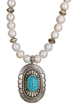 Diamond Kingman Concho Pearl Necklace